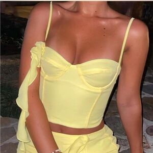 white fox boutique i want your love bustier tank top yellow